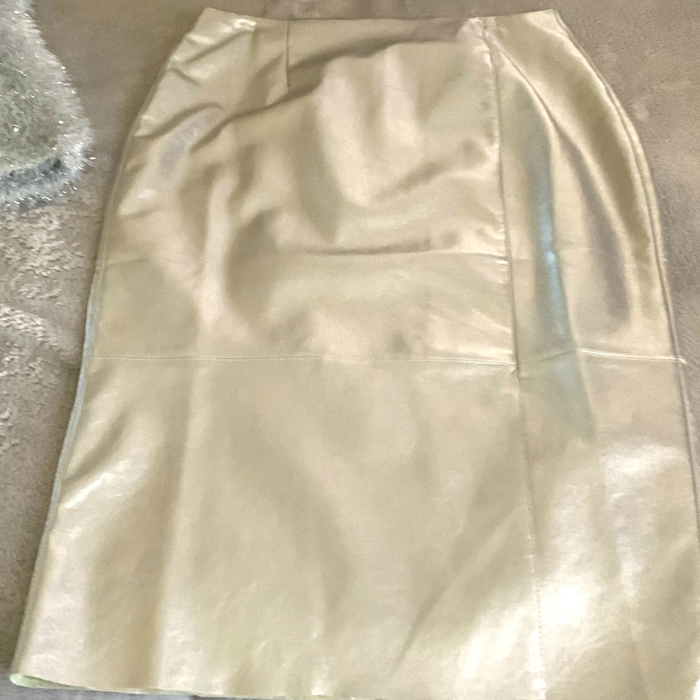 Gorgeous silver faux leather Boston proper skirt size XS, but fits like small.